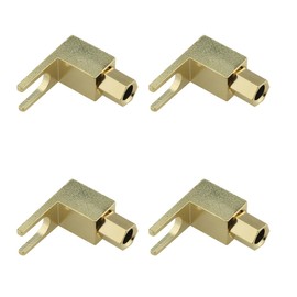 Ruiwaer 4PCS 4mm Hi-end Banana to Spade Adapter Plug Speaker Cable Connector Right Angle Spade Plugs Spade to Banana Plug Adapter Speaker Connectors, Gold Plated Copper