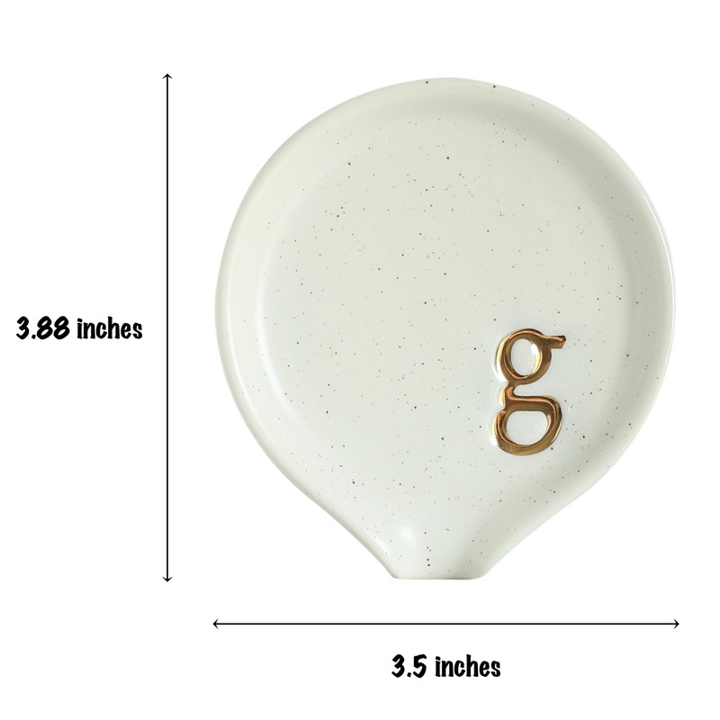 COLLECTIVE HOME - Spoon Rest for Kitchen, Monogram Ceramic Spoon