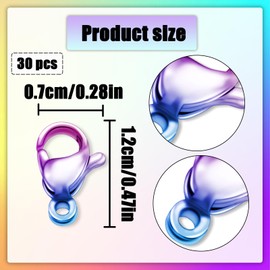 NILLOS Lobster Claw Clasps, 30 PCS Rainbow Color Stainless Steel Jewelry Clasps Connector Kit for DIY Bracelet, Jewelry Making Findings (12 mm/0.47 in)