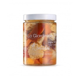 Italian Giardiniera | Mixed Pickled Vegetables Imported from Puglia | Premium Quality, All Natural Ingredients, No Preservatives Added | 19.4oz (550g) (Pack of 1)