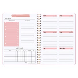 Weekly Planner Undated, Weekly Goals Notebook, Daily Planner, Habit Tracker Journal with Spiral Binding, To Do List Notebook Calendars Organizers