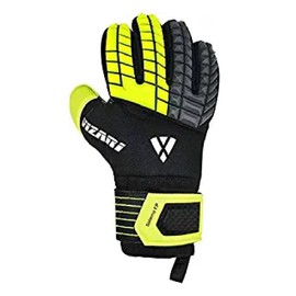 Vizari Salerno F.P. Soccer Goalkeeper Gloves With Finger Protection - Black/Yellow/Grey, Size 10 | Superior Comfort, Excellent Palm Protection Football Gloves | 3 Super Grip German Latex Goalie Gloves