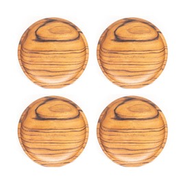 Rainforest Bowls Set of 4 10" Round Javanese Teak Wood Dinner Plates- Perfect for Everyday Use- Hot & Cold Friendly, Ultra-Durable, Premium Wooden Plates- Handcrafted by Indonesian Artisans
