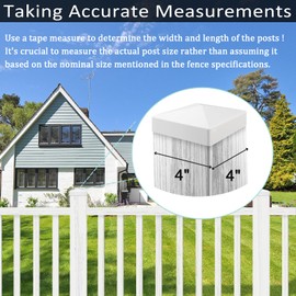 VVLED 10-Pack Fence Post Caps White, 100x100mm Protective Deck Post Caps for Actural 4x4 inch Posts, PVC Fence Post Tops Cover Prolong The Life of Your Fence, Durable Vinyl 4''x4'' Post Decking Caps