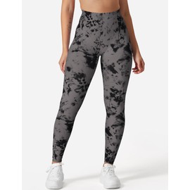 YEOREO Workout Leggings for Women Jada Leggings Scrunch Butt Lifting Leggings Seamless Screen Print Gym Yoga Pants Black Grey