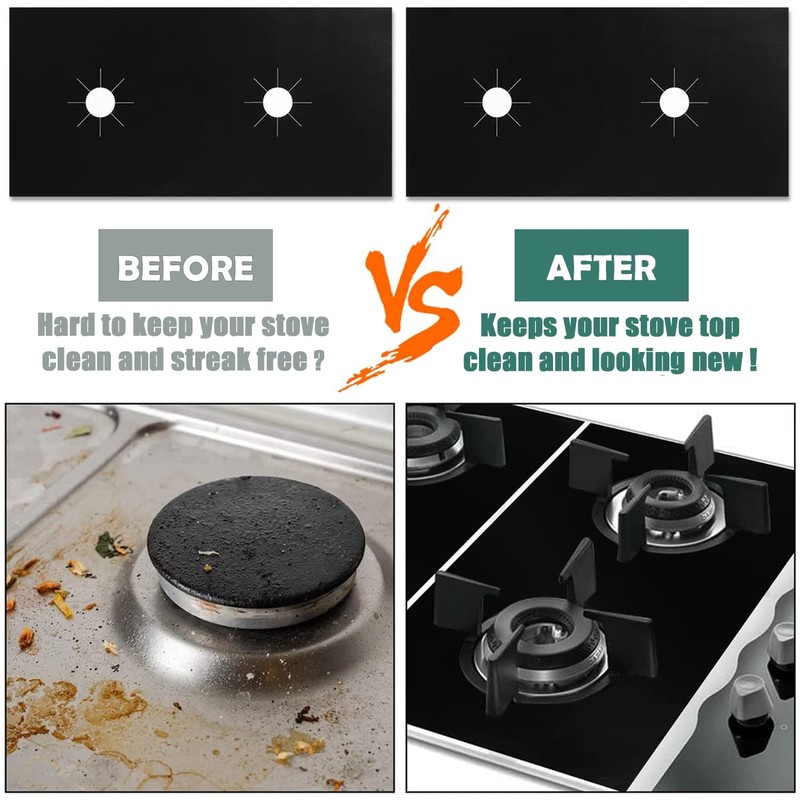 3-Piece Set of Gas Stove Guards, Easy-Clean and Reusable Stove