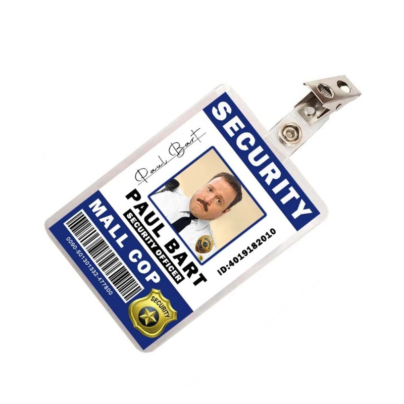 Mall Cop Paul Bart Security ID Badge Cosplay Costume Name