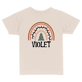 Christmas Rainbow Violet Toddler Kids T-Shirt 2T Natural