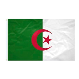 Algerian Flag - 60 x 90 cm - Reinforced Fabric - Durable Stitching - Bright Colours - Indoor Outdoor Flag - Integrated Eyelets - National Flag