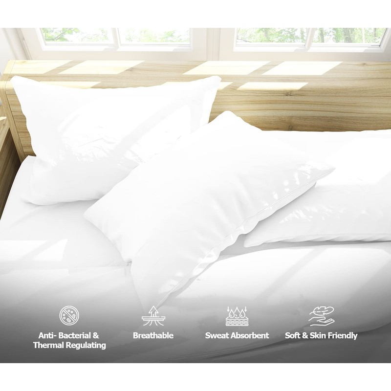 MistyMorning Pillow Cases 4 Pack - Standard Size (50x75+15cm), Egyptian