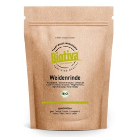 Organic Willow Bark Tea 250 g – Dried Willow Bark – Salicis Cortex – Bottled and Controlled in Germany Biotiva