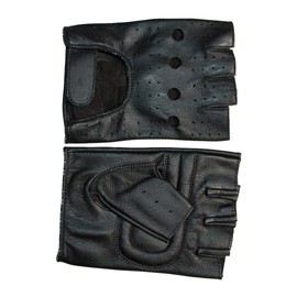 ROLEFF RACEWEAR Summer Fingerless Gloves Leather RO 30 Black Medium