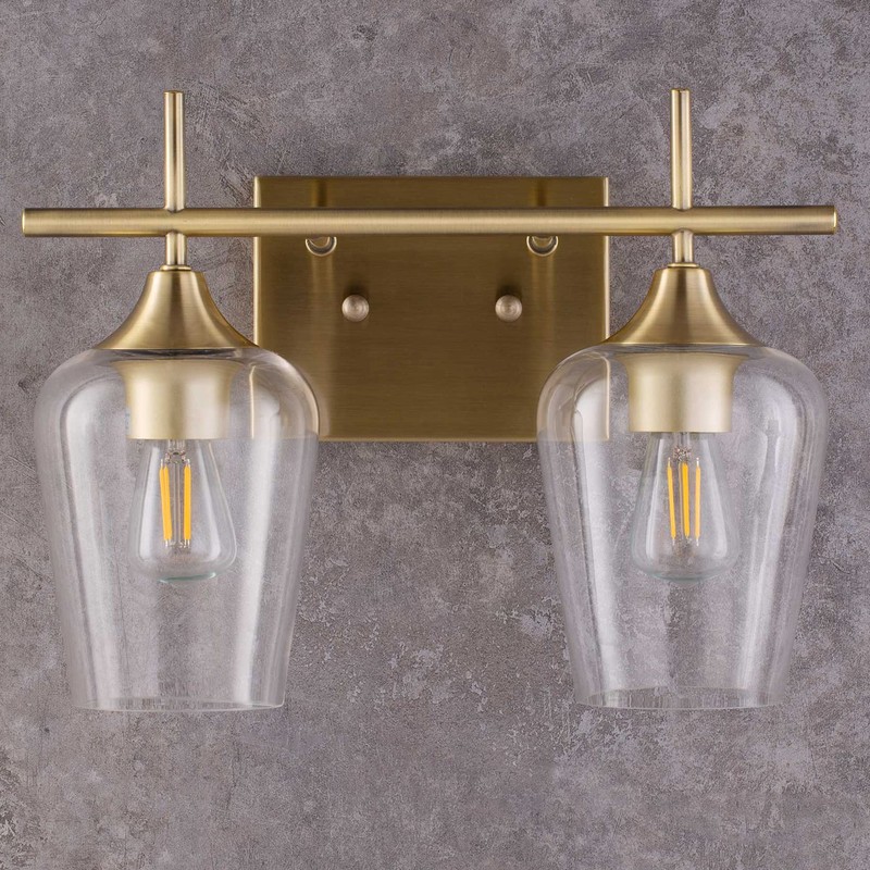 VONLUCE 2-Light Gold Vanity Light Fixtures Over Mirror, Wall Mount