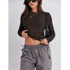 ANRABESS Women’s Long Sleeve Shirts Tight Fitted Going Out Crop