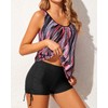 Yonique Blouson Tankini Swimsuits for Women 2 Piece Bathing Suits