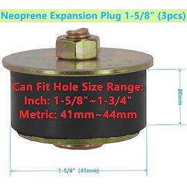 Dsnaduo Dsnaduo 3 PCS Automotive Rubber Expansion Plug (1-5/8 Inch to 1-3/4 Inch) 41mm - 44mm, Neoprene Expansion Plug