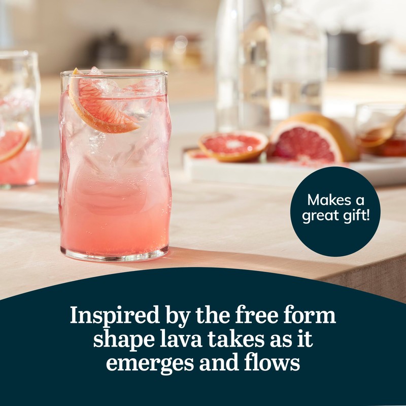 Libbey Lava Tumbler Drinking Glasses, All Purpose, Molten Groove Glasses