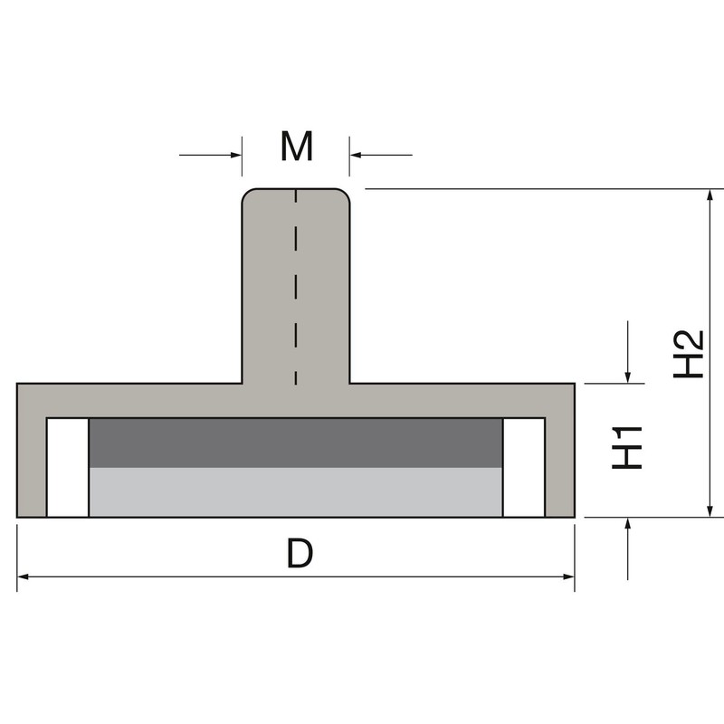 vasalat Pot Magnet with Threaded Pins for Screwing In, Magnet
