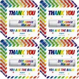 Sacubee 30 Pack Employee Appreciation Gift Lip Balms Bulk Staff Teacher Team Volunteer Thank You Gift Nurse Volunteers Appreciation Party Favor for Women Men Coworkers(Rainbow,Colorful)