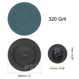 HARFINGTON 25pcs Quick Change Sanding Discs 2" 320 Grit R-Type Roll Lock Aluminum Oxide Conditioning Disc Sandpaper for Die Grinder Grinding Fast Cutting, Green