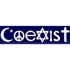 Northern Sun Coexist Interfaith Magnetic Bumper Sticker/Decal Magnet (11.5" X 3")