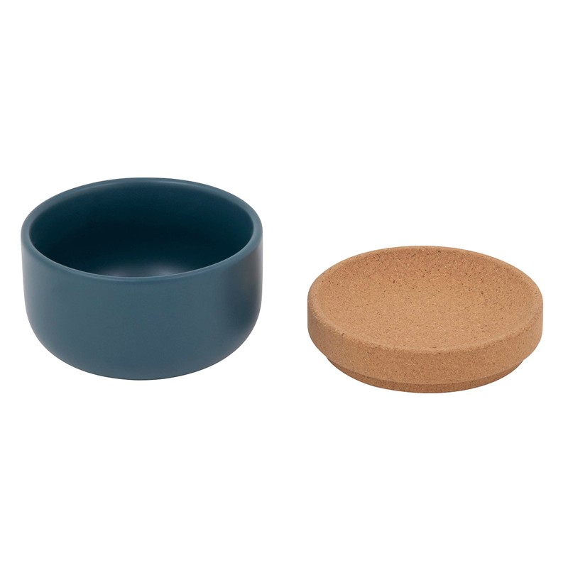 Kamenstein Ceramic and Cork Salt Pig with Easy Lift Lid