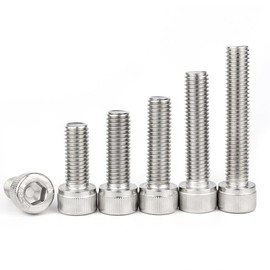 Hmevsafinect 10 Pcs M6 x 60mm Thread Pitch 1 mm Stainless Steel 304 Hex Socket Head Cap Screws Bolts Kit (10 Pack M6 x 60mm)