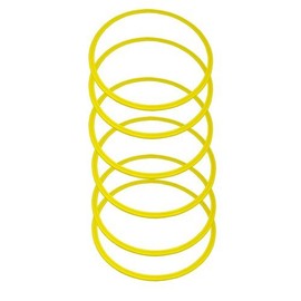 Speed & Agility Training Rings ~ Set of 6 ~ 15" inch ~ Yellow ~ For Training Drills in Coordination, Agility, Speed ~ Premium Adjustable Spacing