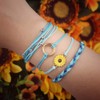 FANCY SHINY Sunflower String Bracelet Handmade Braided Rope Charms Boho
