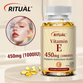Vitamin E 450mg Capsules - Helps improve hair, skin, nails and face health and immunity (60-120 capsules), 2 units, 60 tablets / 비타민 E 450mg 캡슐 - 모발 피부 손톱 얼굴 건강 및 면역력 증진에 도움 (60-120캡슐), 2개, 60정