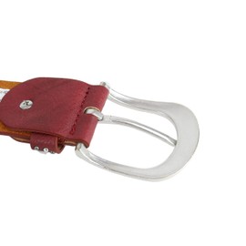 irisaa Women's Wide Rivet Belt Vintage Look Denim Belt, navy