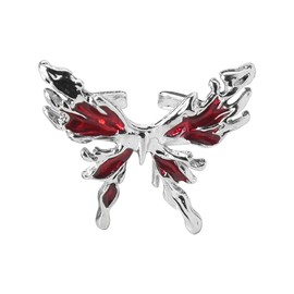 Red Butterfly Rings for Women Open Statement Ring Adjustable Butterfly Ring for Women Aesthetic Rings Y2k Rings for Girls Big Animal Rings for Teen Girls Vintage Punk Butterflies Rings