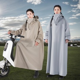 [Moerstar] レインコート メンズ レディース 自転車 ロング レインポンチョ バイク カッパ 超防水 防雨 防風 梅雨対策 豪雨対策 耐久性 男女兼用 ポンチョ 雨具 雨合羽 通勤 通学 アウトドア おしゃれ 快適 通気性 (グレー, M)