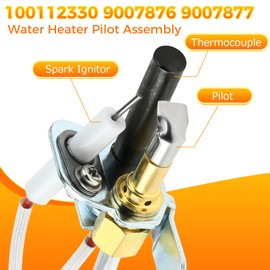 100112330 9007876 9007877 Water Heater Pilot Assembly for 300 301 Series, Natural Gas Thermopile Assembly Compatible with Reliance, Whirlpool, A.O. Smith, Kenmore, State and American Water Heaters