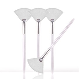 Soft 'N Style Taklon Fan Mask Brush Acid Applicator for Glycolic Peel/Masques (4, white)