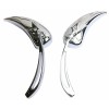 MotorToGo Mini Chrome Tear Drop Rear View Mirrors for Harley-Davidso
