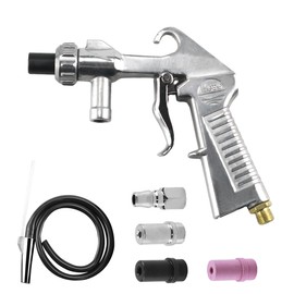 Sandblasting Gun Compressed Air, Sandblasting Cabin, Sand Blasting Gun Kit, Sand Blaster, with Rubber Hose (1 M), Metal Nozzle and Ceramic Nozzles, an Air Connection Nipple, for Sandblasting