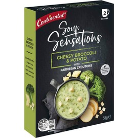 Continental Sensations soup | Cheesy Broccoli & Potato with Parmesan Croutons (2 pk), 56g