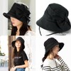 QUEENHEAD Women's Hat, UV Protection, Large Size, Side Ribon Hat,