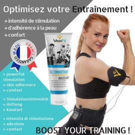 VEOFIT Conductive Electrode Contact Gel 3 x 250 ml for EMS TENS Devices, Electrostimulators, Electrode Pads - Improves Electrode Contact and Protects the Skin