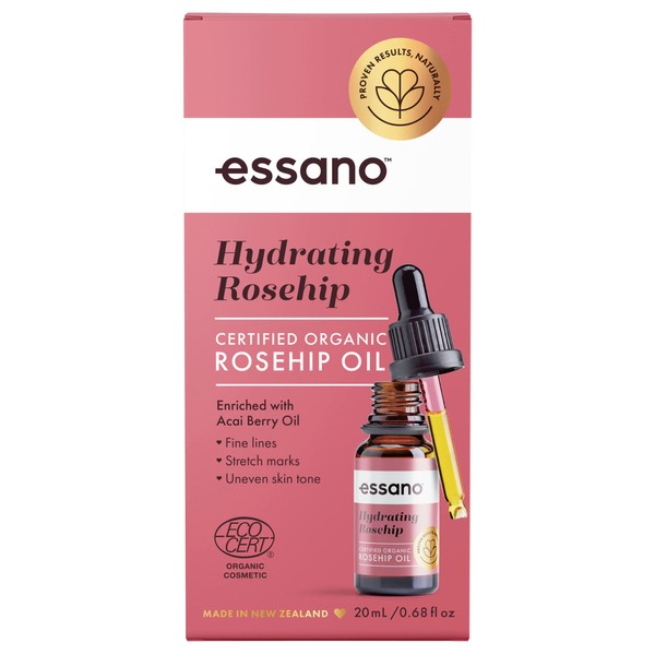 Essano Certified Organic Rosehip Oil with Antioxidant Acai Berry, 20ml (0.67oz)