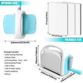 Manual Die Cutting Machine for Card Making, 6in Openning(Blue)