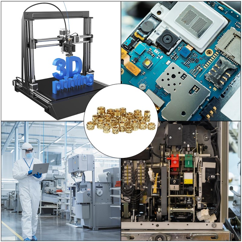 sourcing map 30 Pcs M5 Brass Knurled Threaded Insert M5x9.5mm,