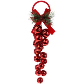 Boston International Christmas Door Hanger Winter Holiday Doorknob Decorations for Home, 15.5", Red Bunch Jingle Bells