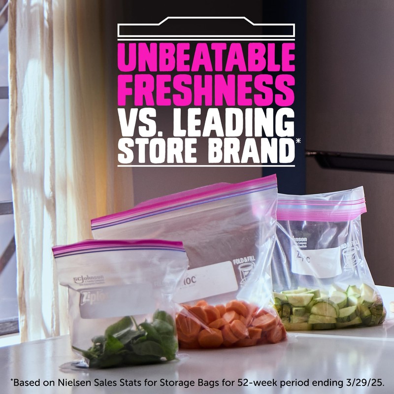 Ziploc Half Gallon Marinade Food Storage Bags for Meal Prep,