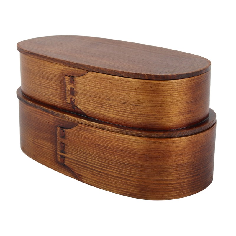 Lunch Box Set Japanese Style Wooden Food Storage Container for