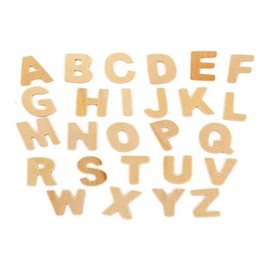 Baker Ross AX324 Wooden Upper Case Letters - Pack of 130, Plain Alphabet Scrabble Letters for Card Making, Scrapbooking, Schools and Arts and Crafts Supplies