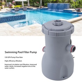 530 GPH Clear Cartridge Filter Pump for Ground Pools, Efficient Circulation Filtration, Quiet with ABS Material, Complete Accessories (US Plug 110V)