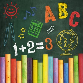 20 napkins, colourful school board with ABCs for school enrolment, first school day, school, for both girls and boys, 33 x 33 cm