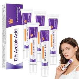 5PCS Crema Ácido Azelaico 12%,Suero Facial Acido Azelaico,Crema Hidratante Facial Para Todo Tipo de Piel,Anti imperfecciones con Ácido Azelaico,Ácido Hialurónico,Calma la Piel,Elimina el Acné (5 PCS-12%)